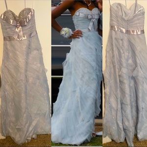 Silvery/Blue formal dress. Size S.